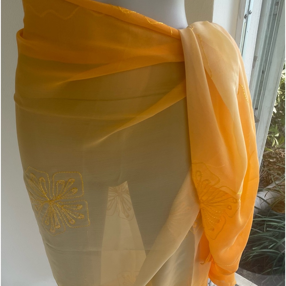 Beachcomber Pareo Coverup Orange Ombre to Yellow NWT
